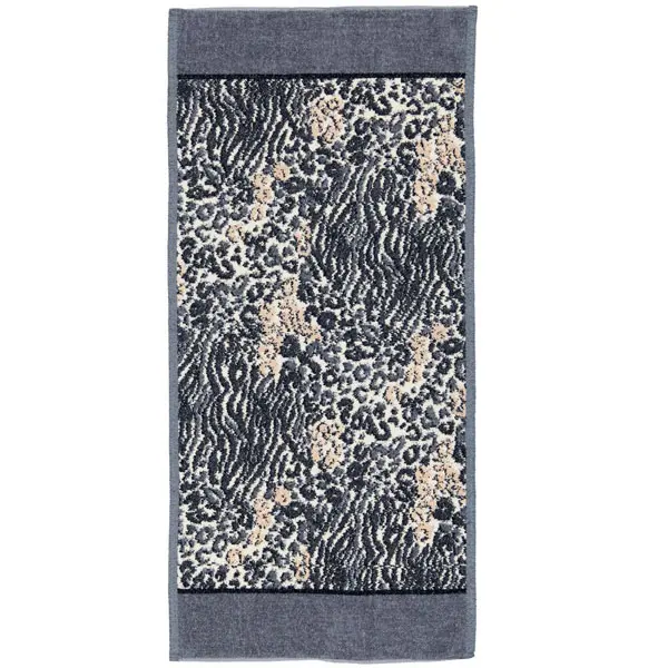 Chenilletuch Animal Blend grau mit Leomuster