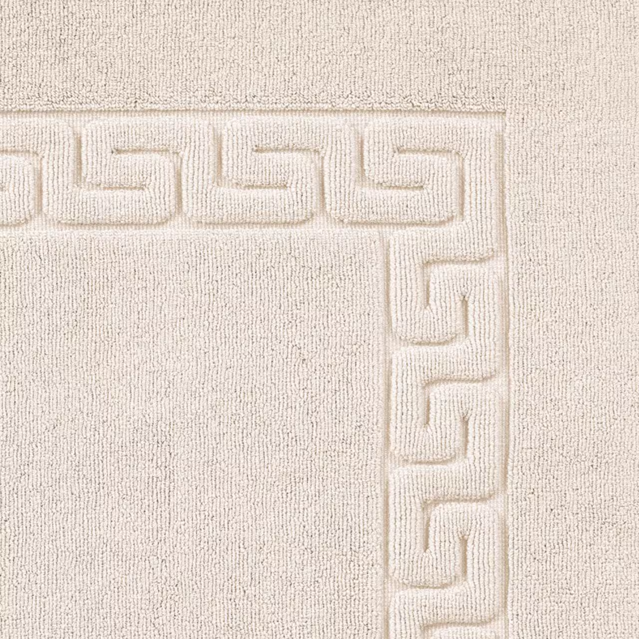 Duschvorleger sandfarben mit Borte Detail