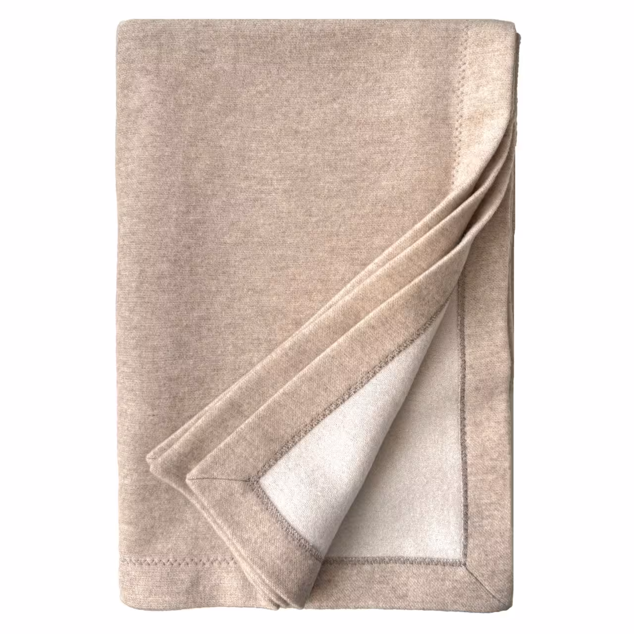 Decke, Wollige Decke, Beige, Gesteppte Kante, Flauschig, 