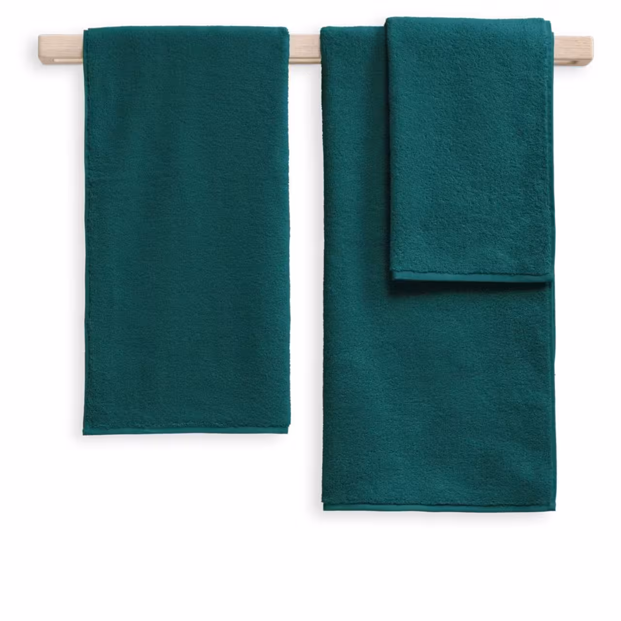 Handtuchset, Frottee, Dunkelgrün, Unifarben, 