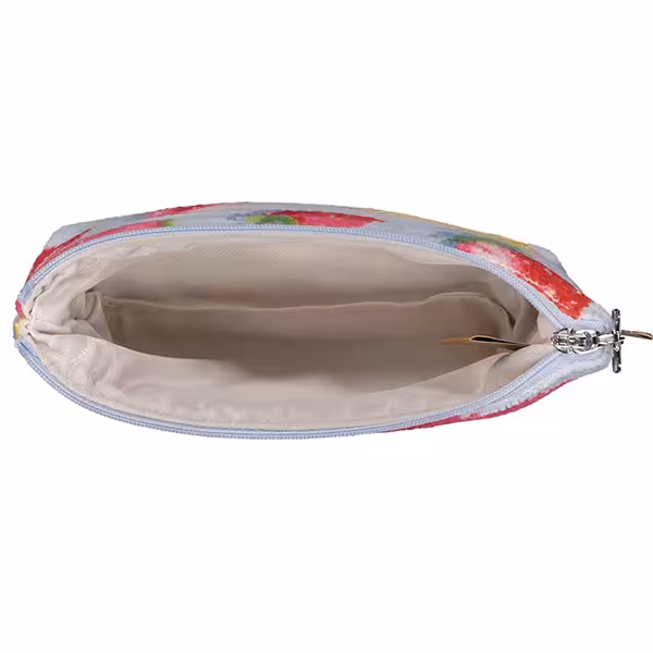 Tasche, Reißverschlussbeutel, Innenansicht, Stofftäschchen, buntes Muster, 