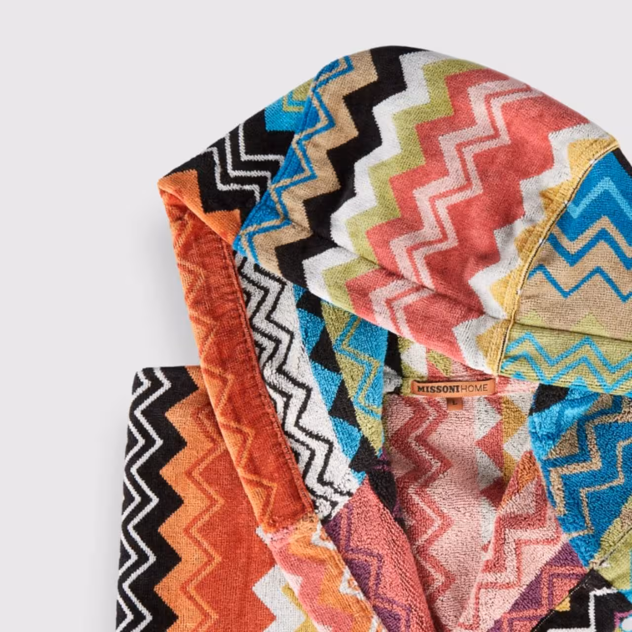 hoodie, bathrobe, towel, zigzag, multicolor, 