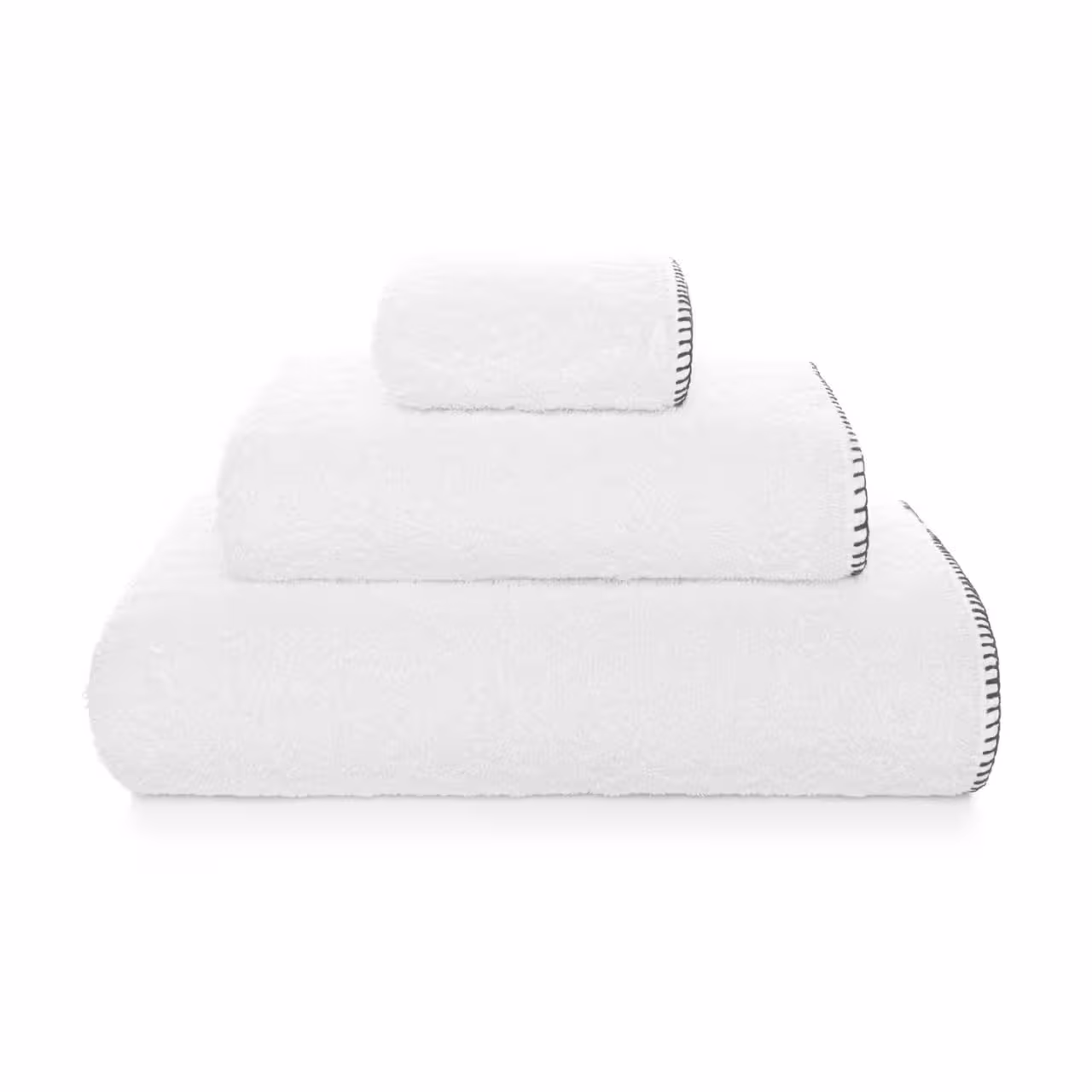 Badehandtuch, Weiß, Tuchset, Frottee, Spitzennaht, 
