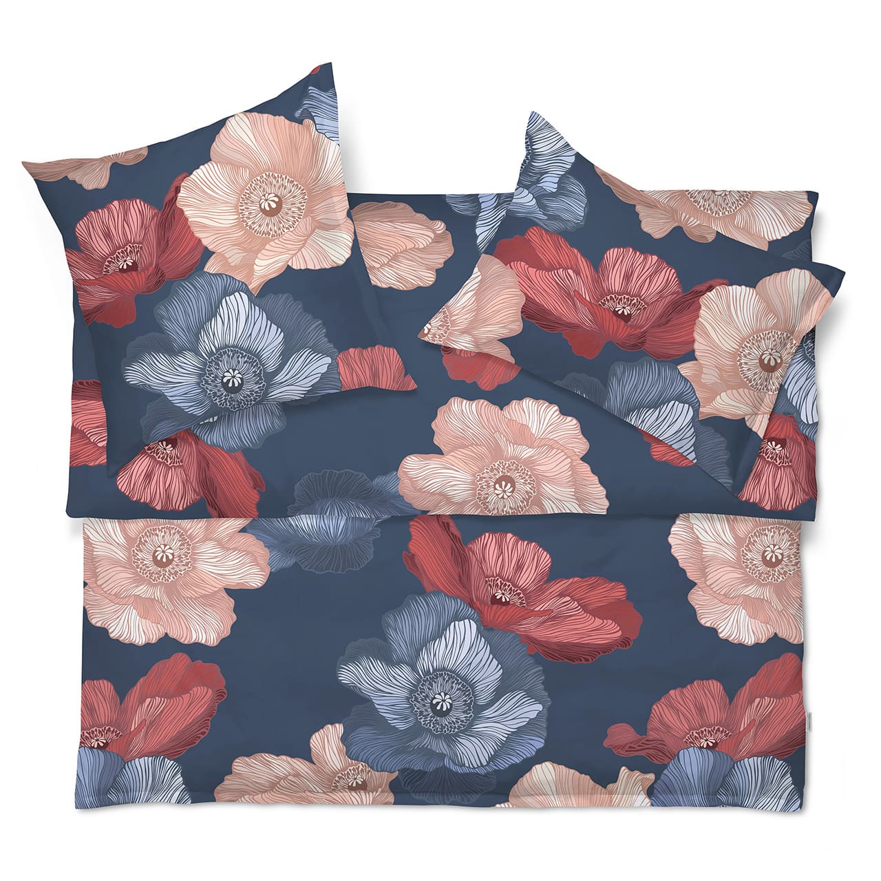 Kissenbezug, Blumenmuster, Dunkelblau, Floral, Pillow, 