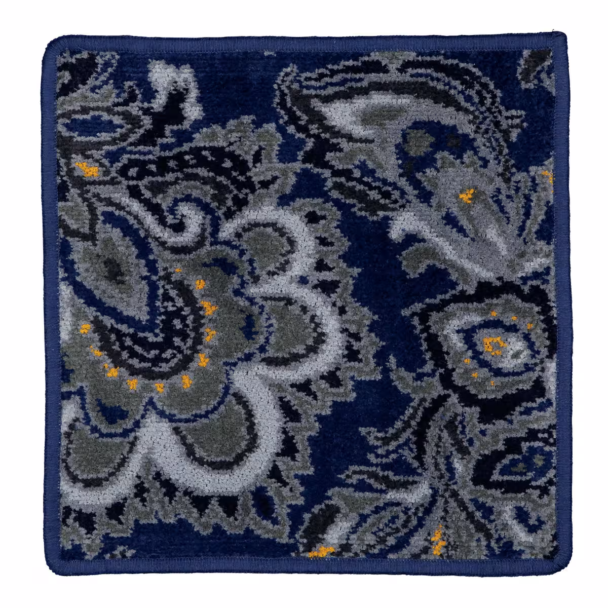 Chenilletuch Djamal dunkelblau mit Paisleymuster