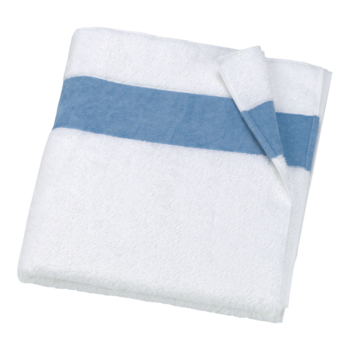 Frottierserie Exclusiv weiß mit hellblauer Chenilleborte