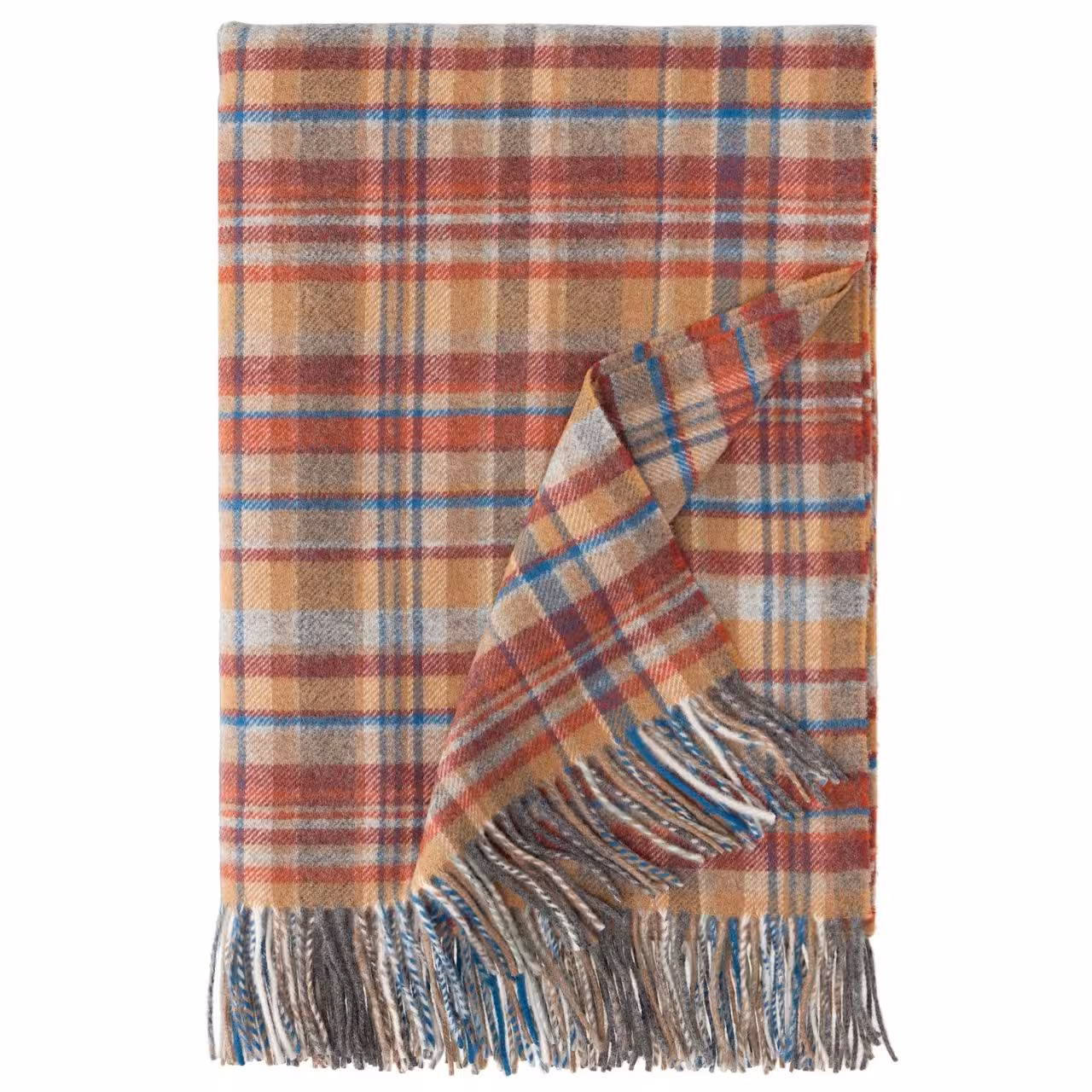 Plaid, Schal, Wollschal, Fransen, Multicolor, 