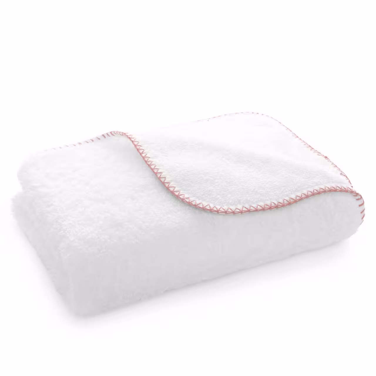 Tuch, Waschlappen, Frotteetuch, Weiß, Paspelrot, 