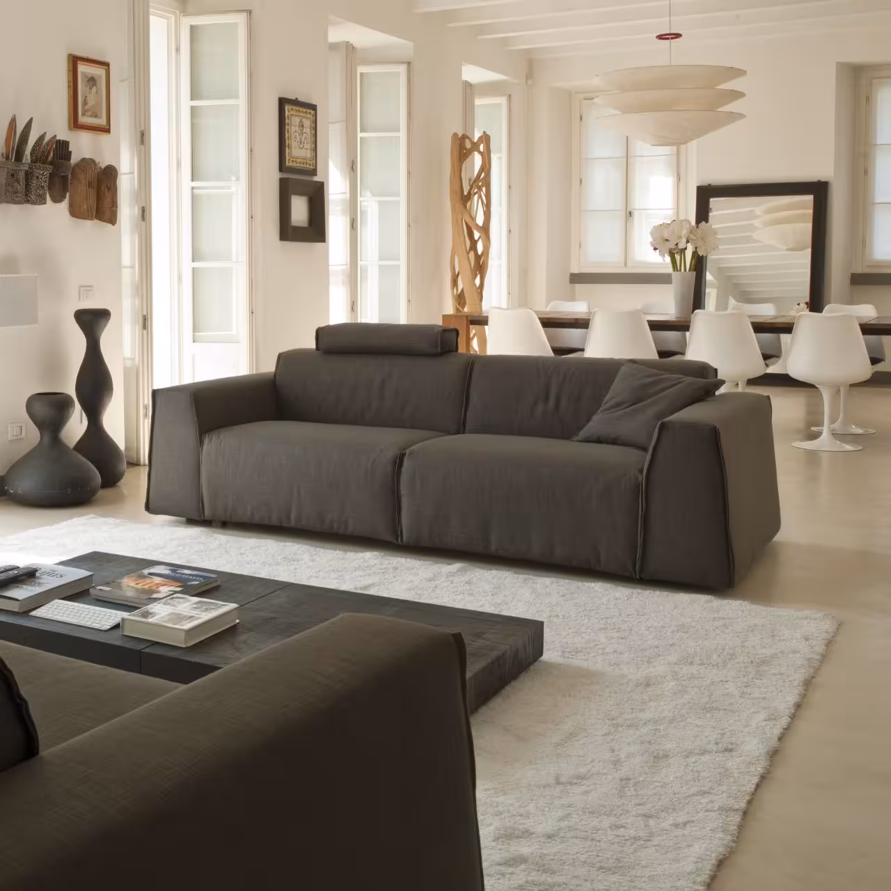 Schlafsofa Parker dunkelgrau in Wohnzimmer