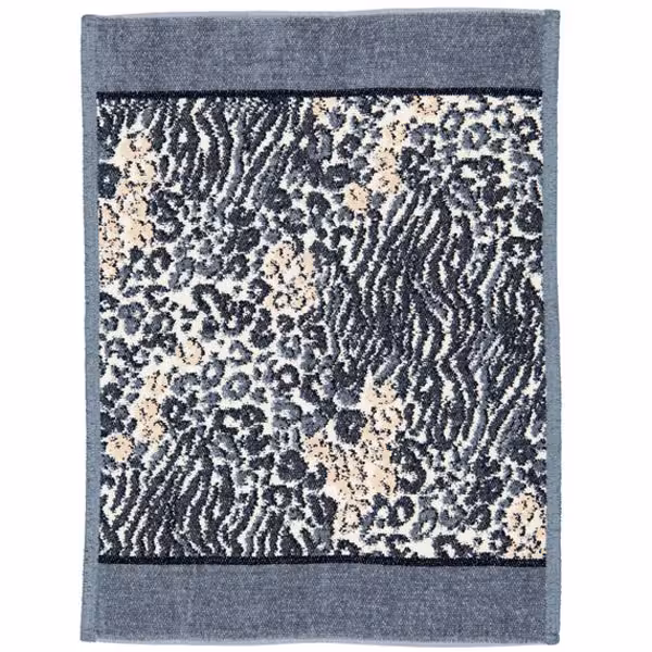 Chenilletuch Animal Blend grau mit Leomuster