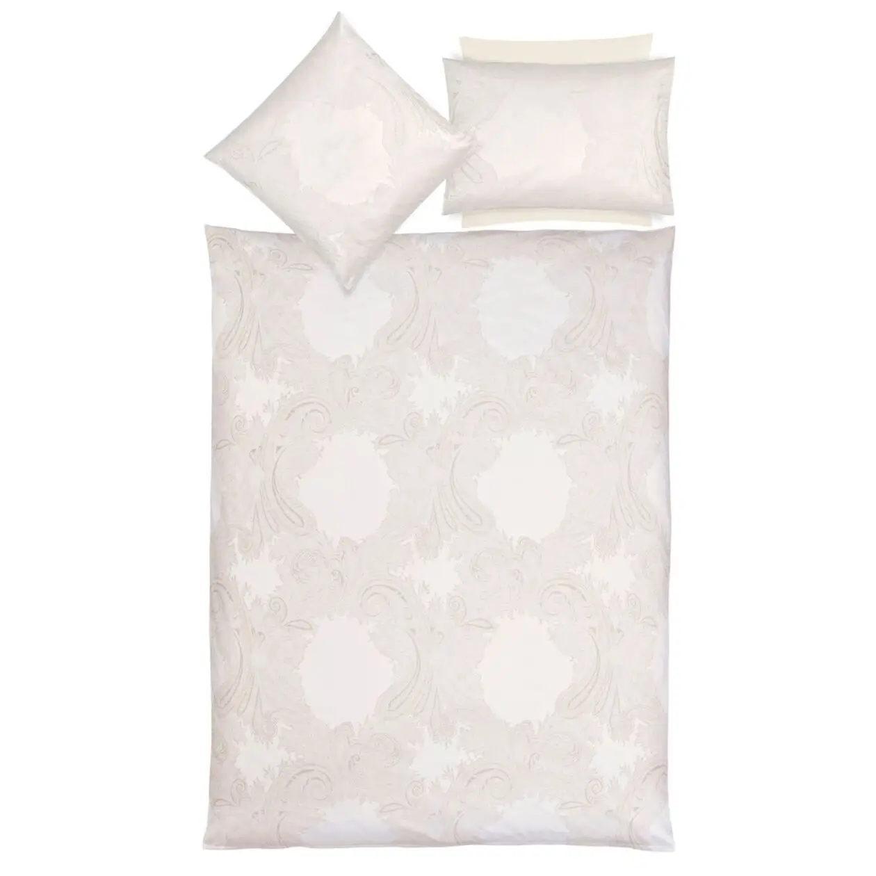 Bettwäsche Garnitur Grace beige mit Paisleymuster Draufsicht
