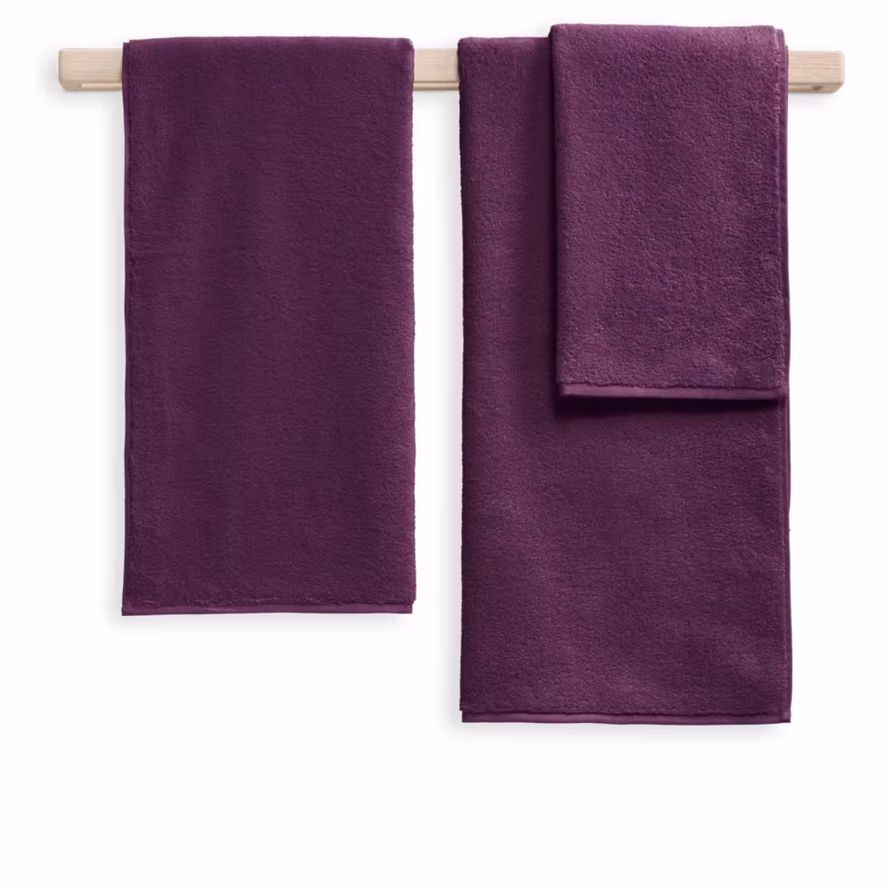 Handtuchset, Frottee, Dunkelviolett, Unifarben, Baumwolle, 