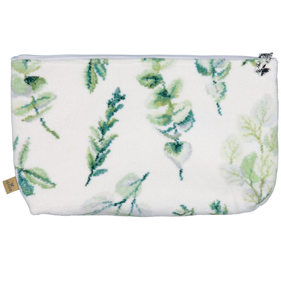 Kosmetiktasche Gentle Leaves weiß grün