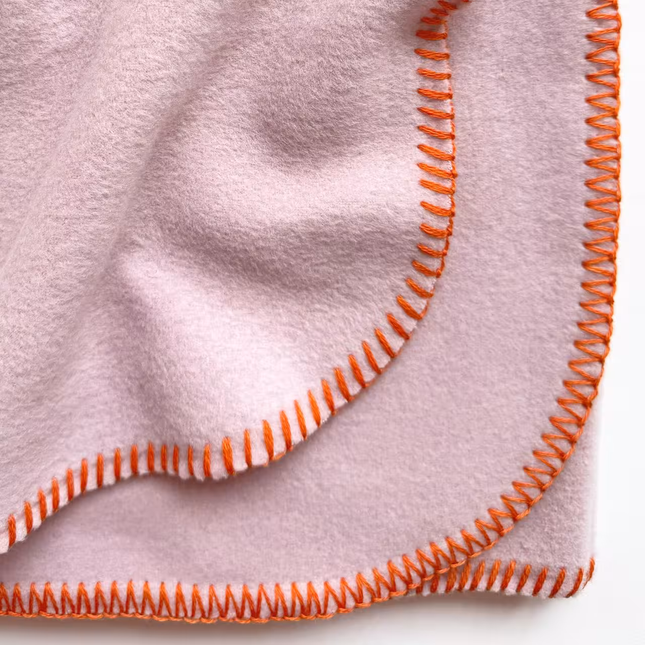 Fleece, Decke, Rosa, Orangene- Kontrastnaht, Wäsche/Schal?, 