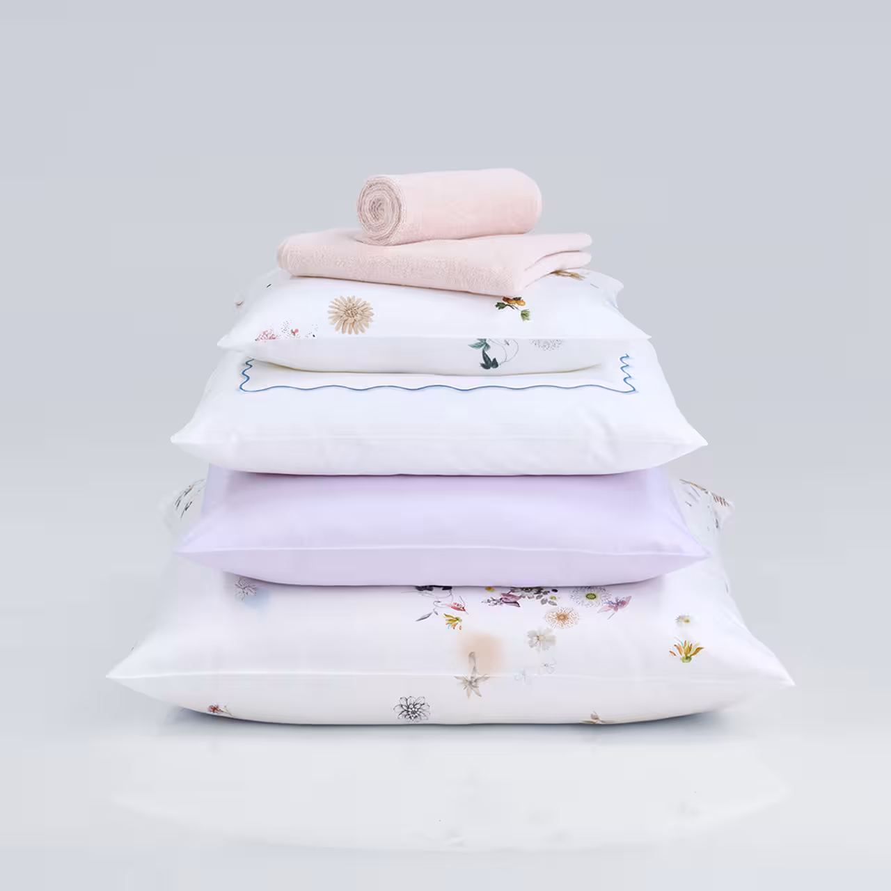 Kissen, Bettwäsche, Kissenbezug, Blumenmuster, Floral-Set, 