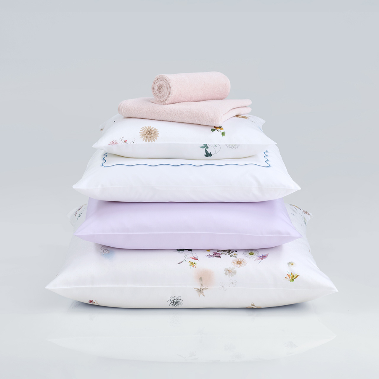 Kissen, Bettwäsche, Kissenbezug, Blumenmuster, Floral-Set, 
