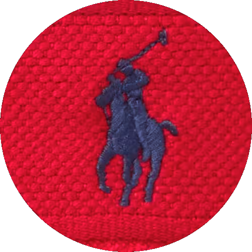 Farbmuster Frottier Stickerei Polo Player rot