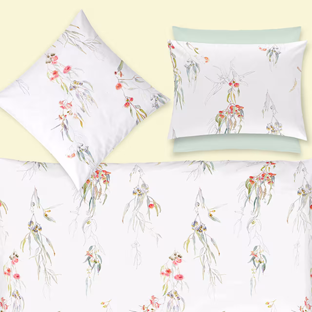 Bettwäsche, Kissenbezug, Floralmuster, Spitzenoptik, Weiße Bettwäsche, 