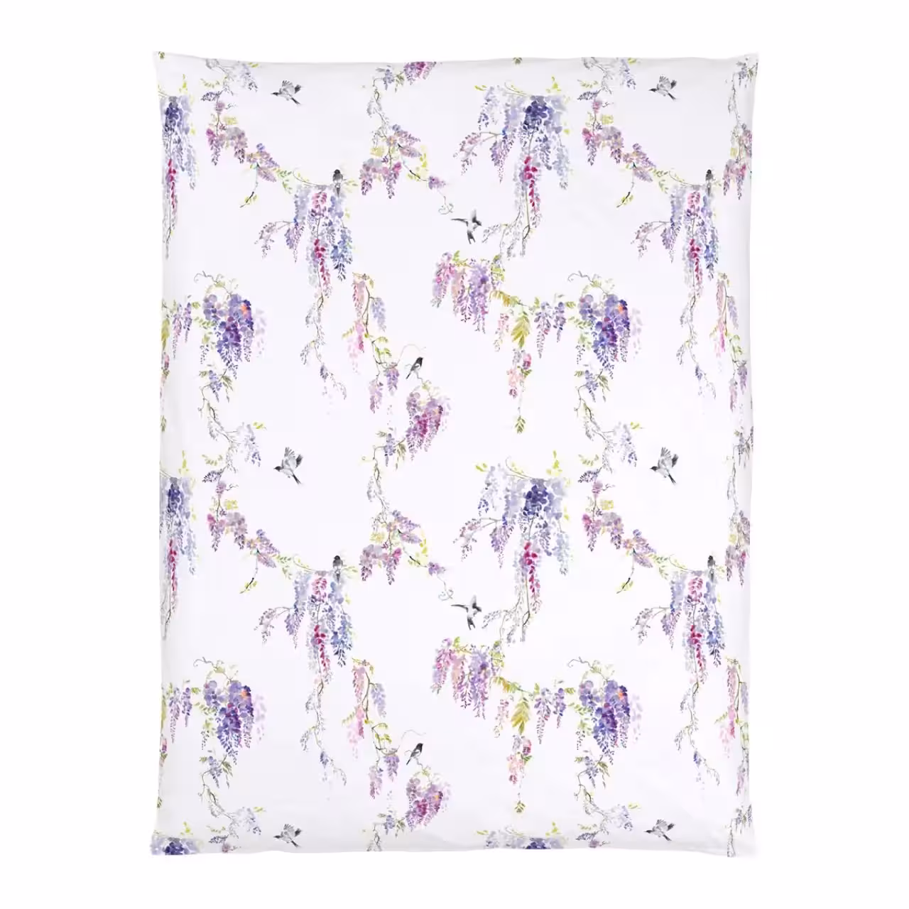 Bettdeckenbezug Purple Rain mit floralem Muster weiß lila