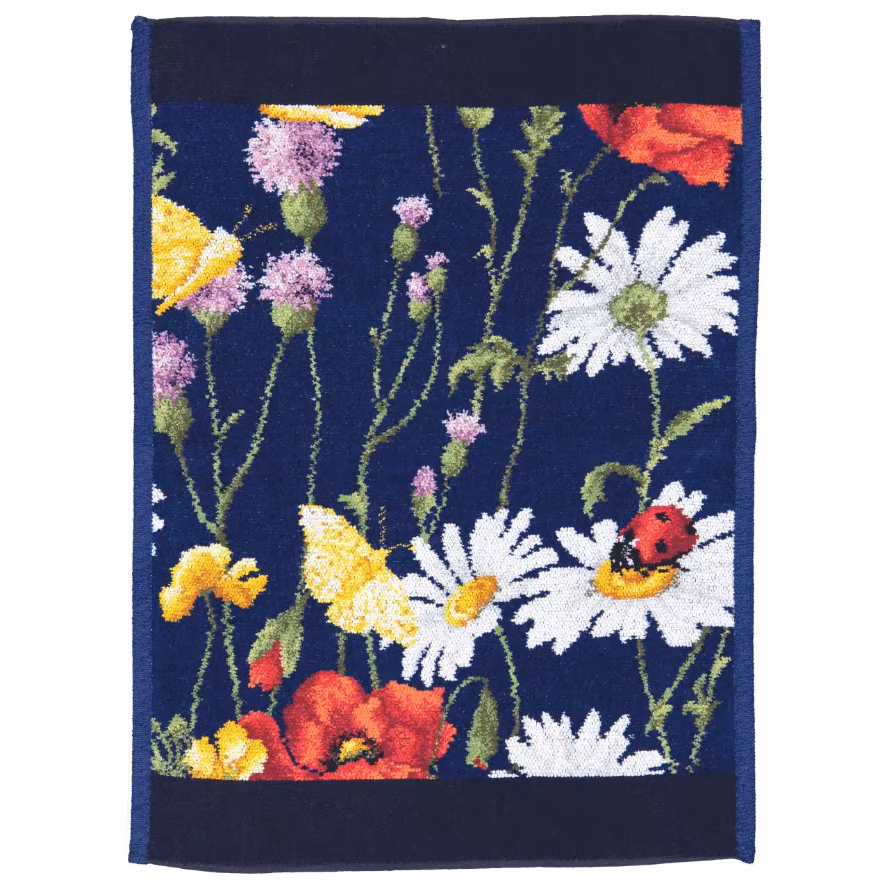 Chenilletuch Daisy Field dunkelblau 