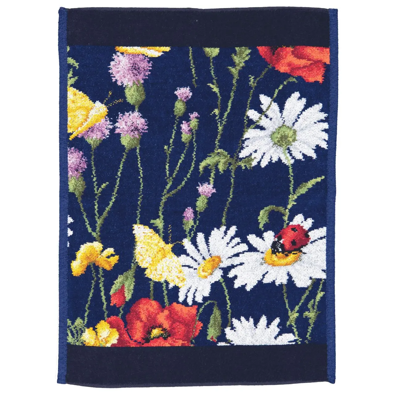 Chenilletuch Daisy Field dunkelblau 