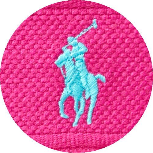 Farbmuster Frottier Stickerei Polo Player magenta
