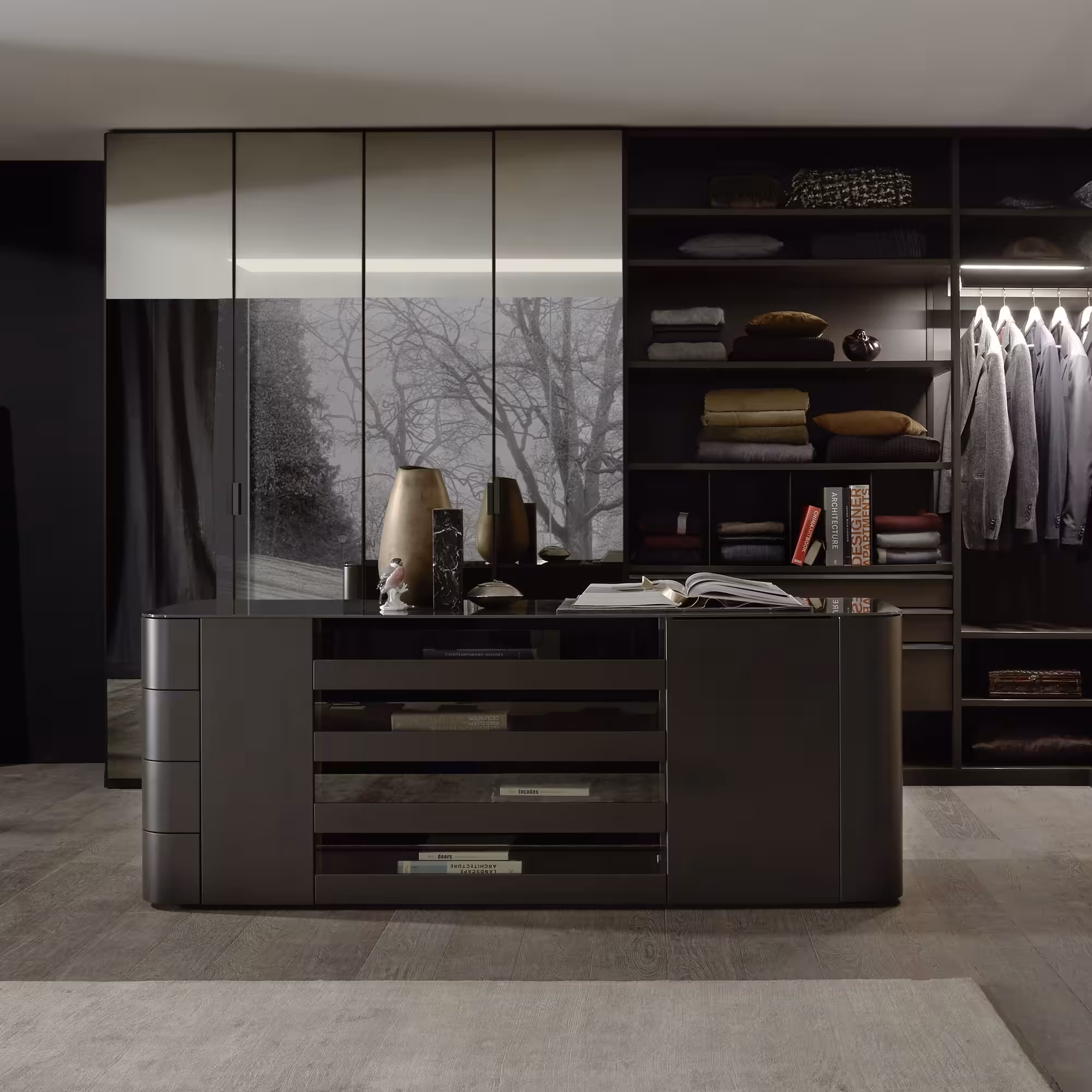 Regalsystem Centric anthrazit Ankleidezimmer Ambiente