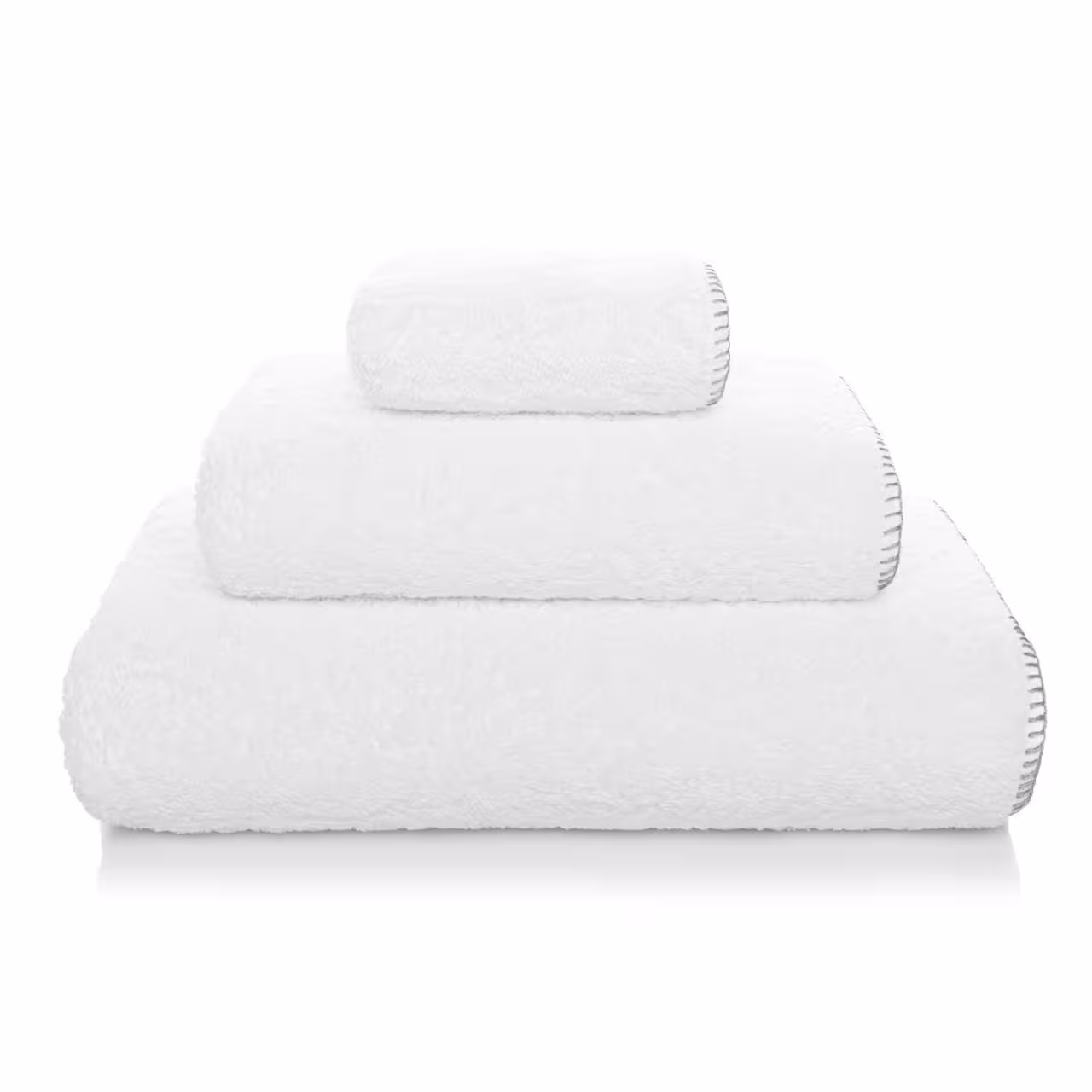 Handtuch, Badezimmer, Baumwolle, weiss, Streifen, 