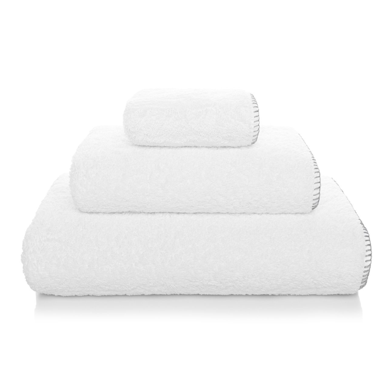 Handtuch, Badezimmer, Baumwolle, weiss, Streifen, 