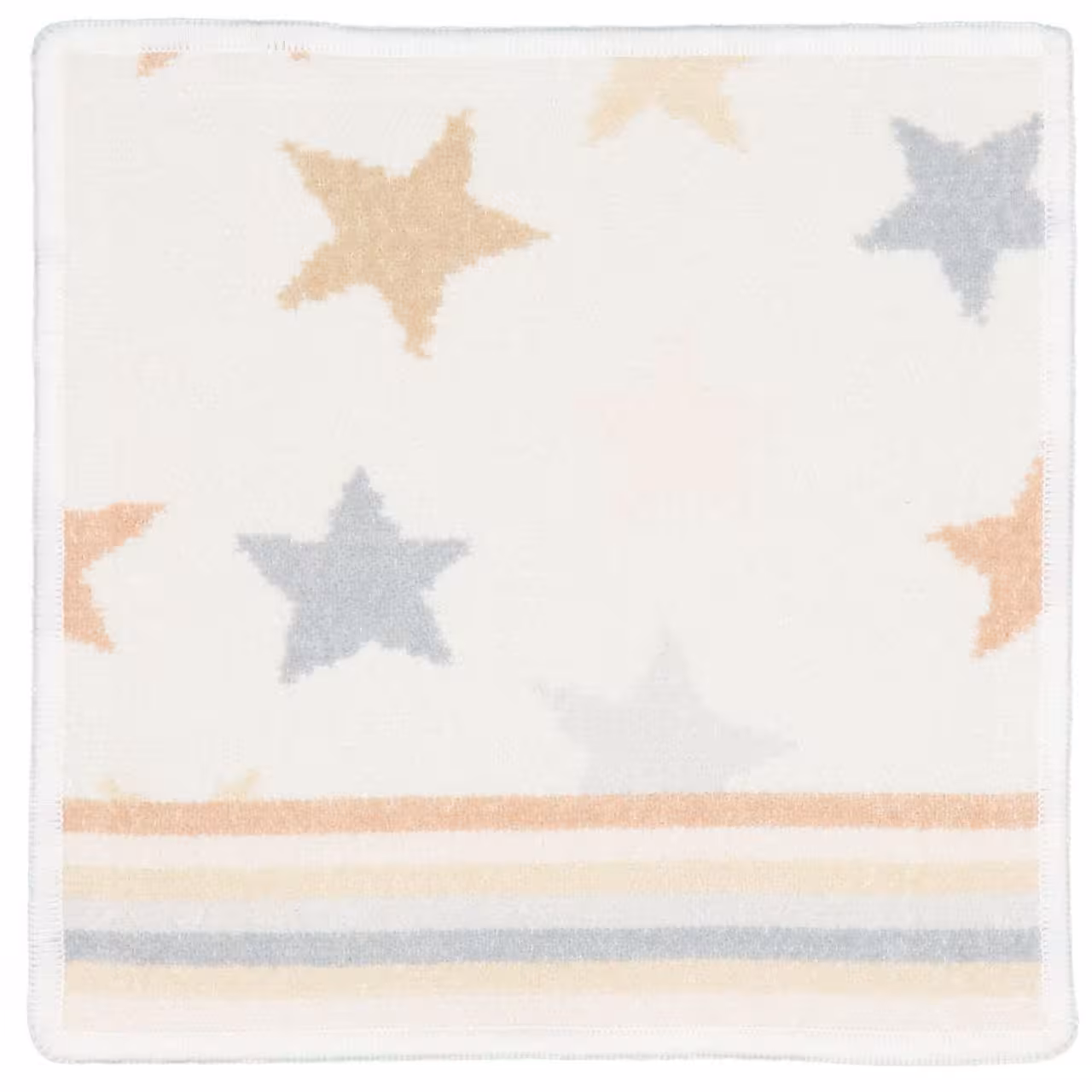 Seiftuch Stars+Stripes weiß mit braunen und silbernen Sternen