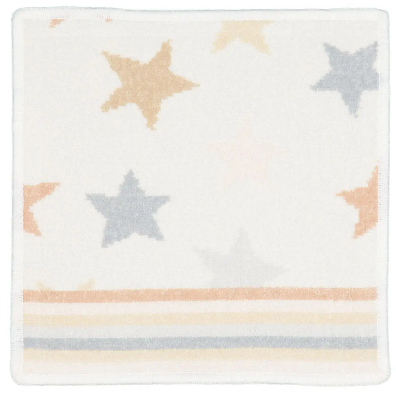 Seiftuch Stars+Stripes weiß mit braunen und silbernen Sternen