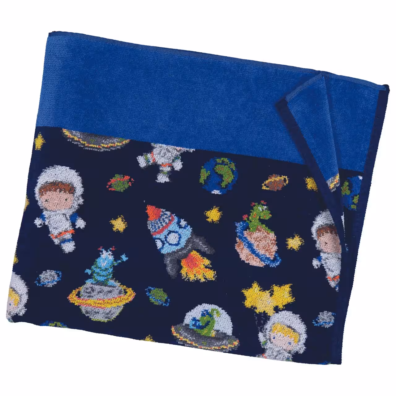 Chenilletuch Galaxy blau bunt 
