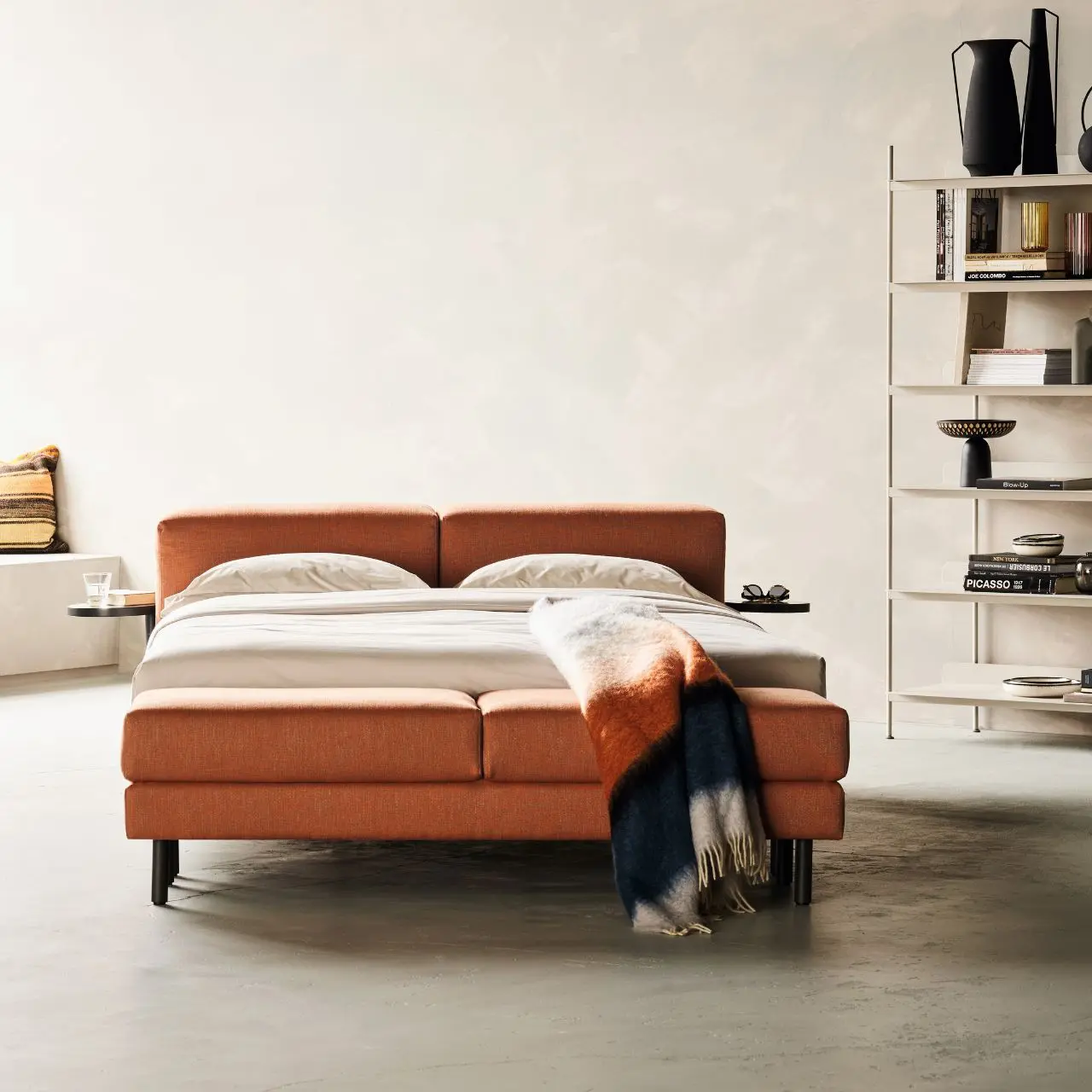 Bett Complete Juna orange in Schlafzimmer
