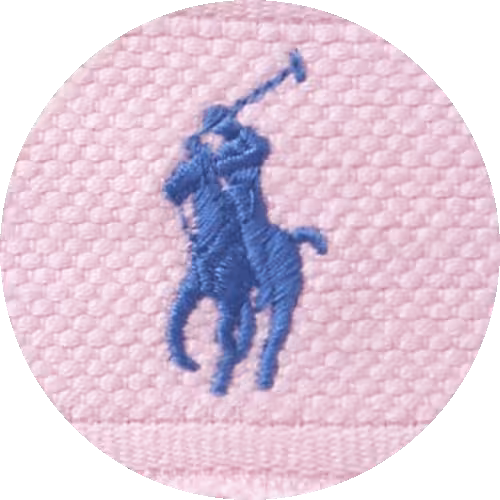 Farbmuster Frottier Stickerei Polo Player rosa