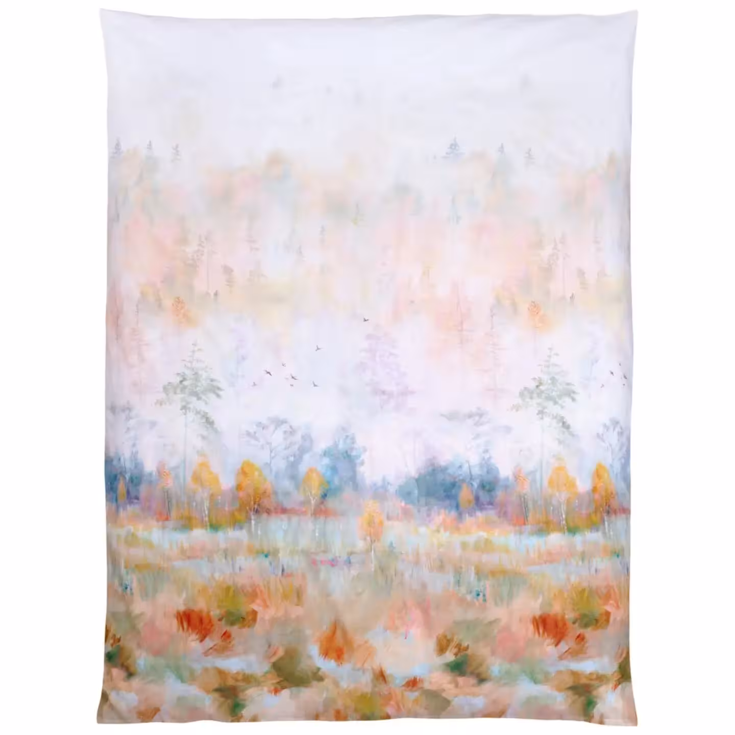 Bettwäsche Aurum weiß bunt Aquarellmotiv Garnitur Draufsicht