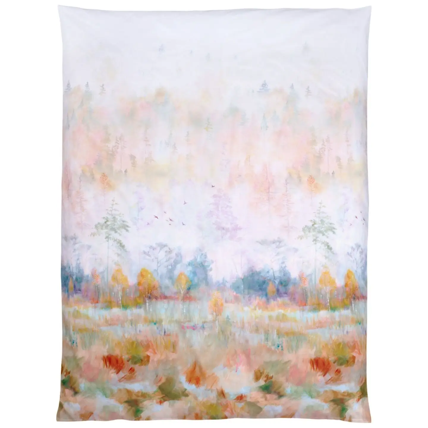 Bettwäsche Aurum weiß bunt Aquarellmotiv Garnitur Draufsicht