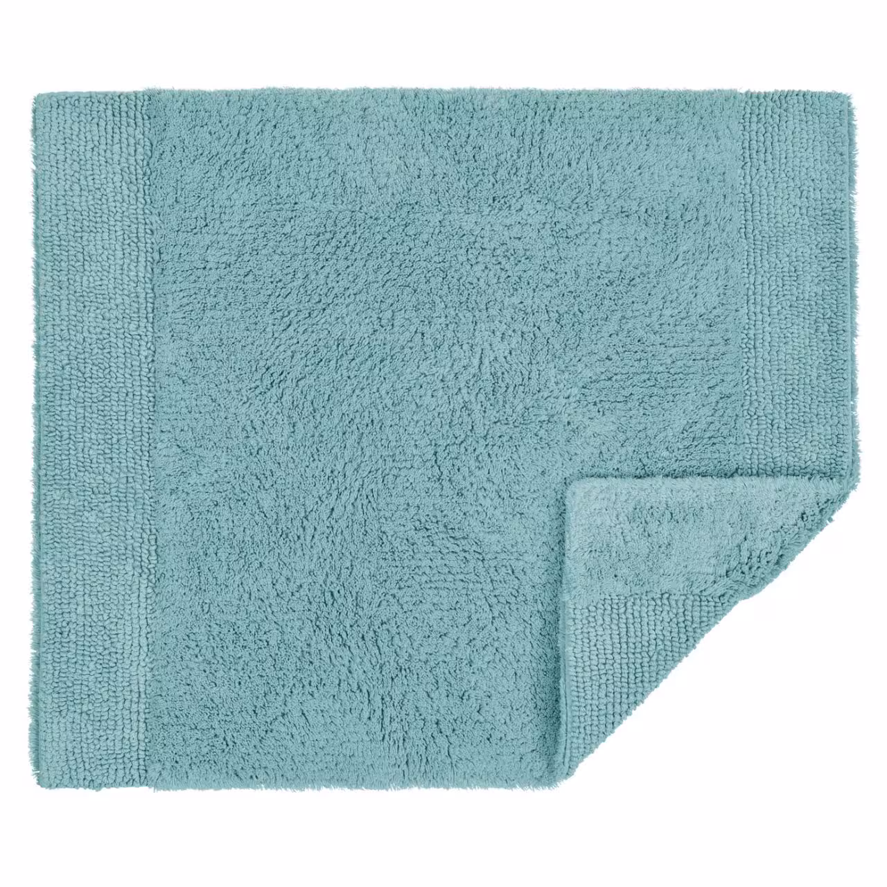 Badezimmerteppich, Türkis, Frottee, Unifarben, Rechteckig, 