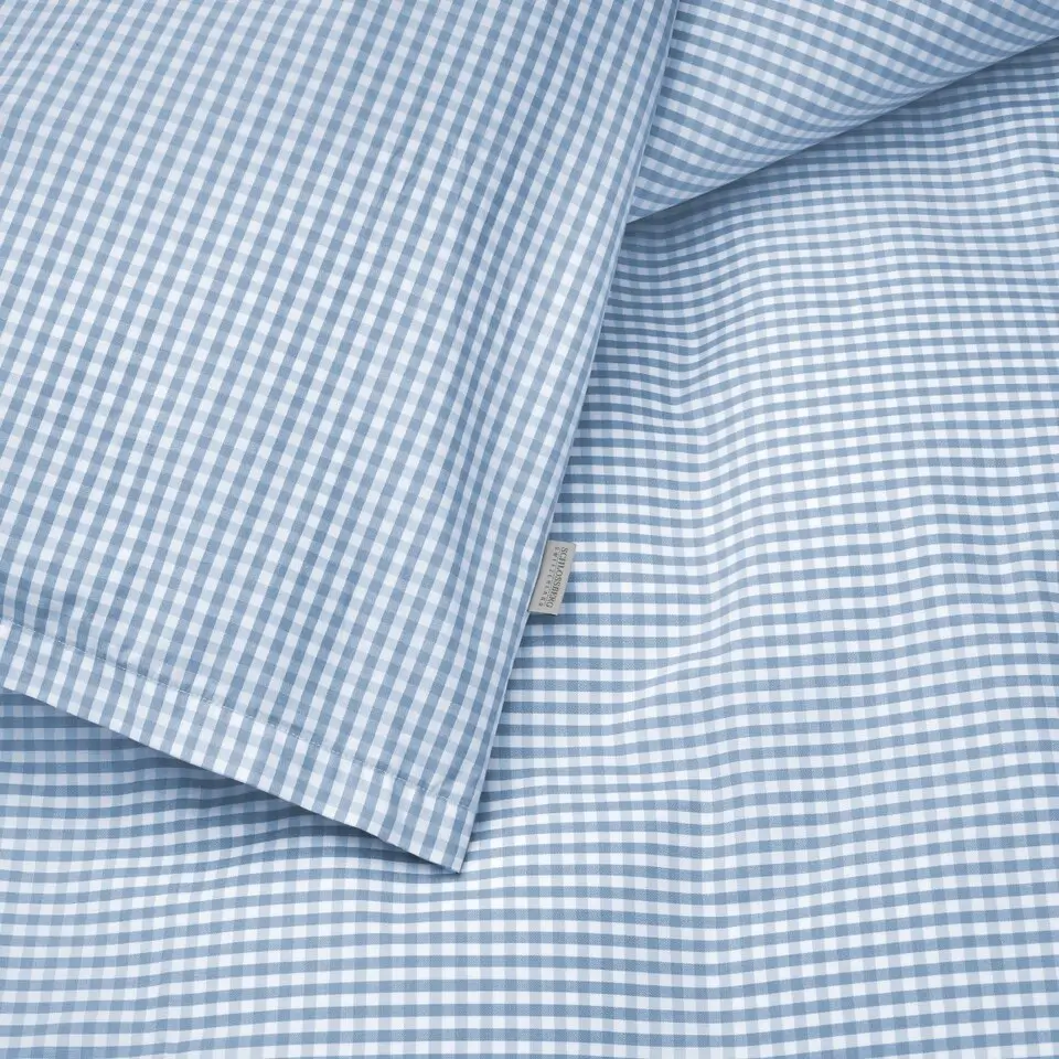 Bettwäschegarnitur Andrin blau weiß kariert Detail
