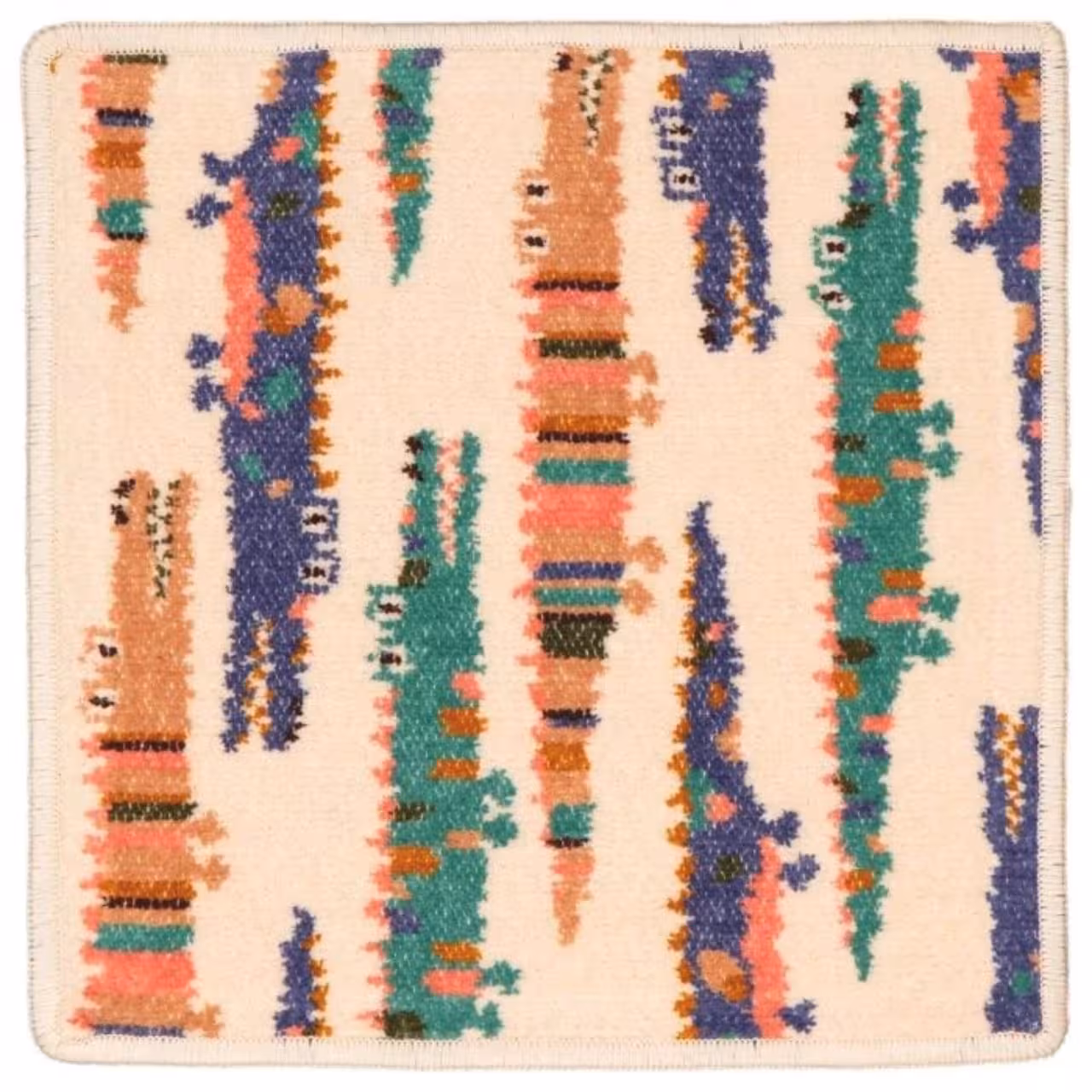 Teppich, Kunstfaser, Bedruckt, bunt, Rostfrabene Muster, 