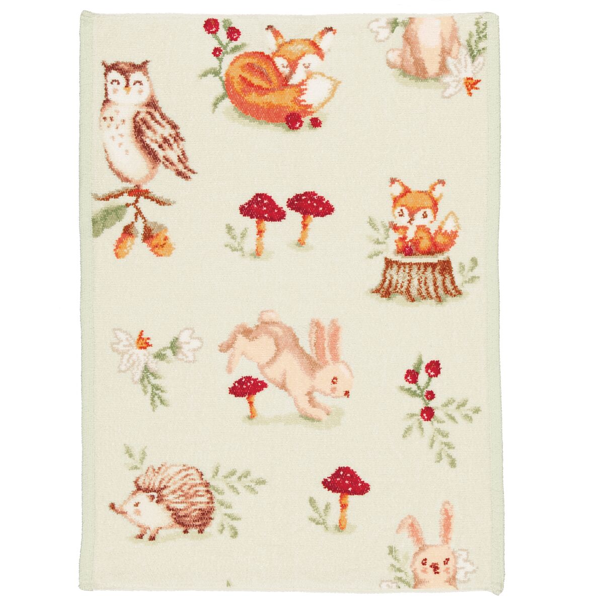 Kinderteppich, Musterwaldtiere, Tiermotive, Hase, Eule, 