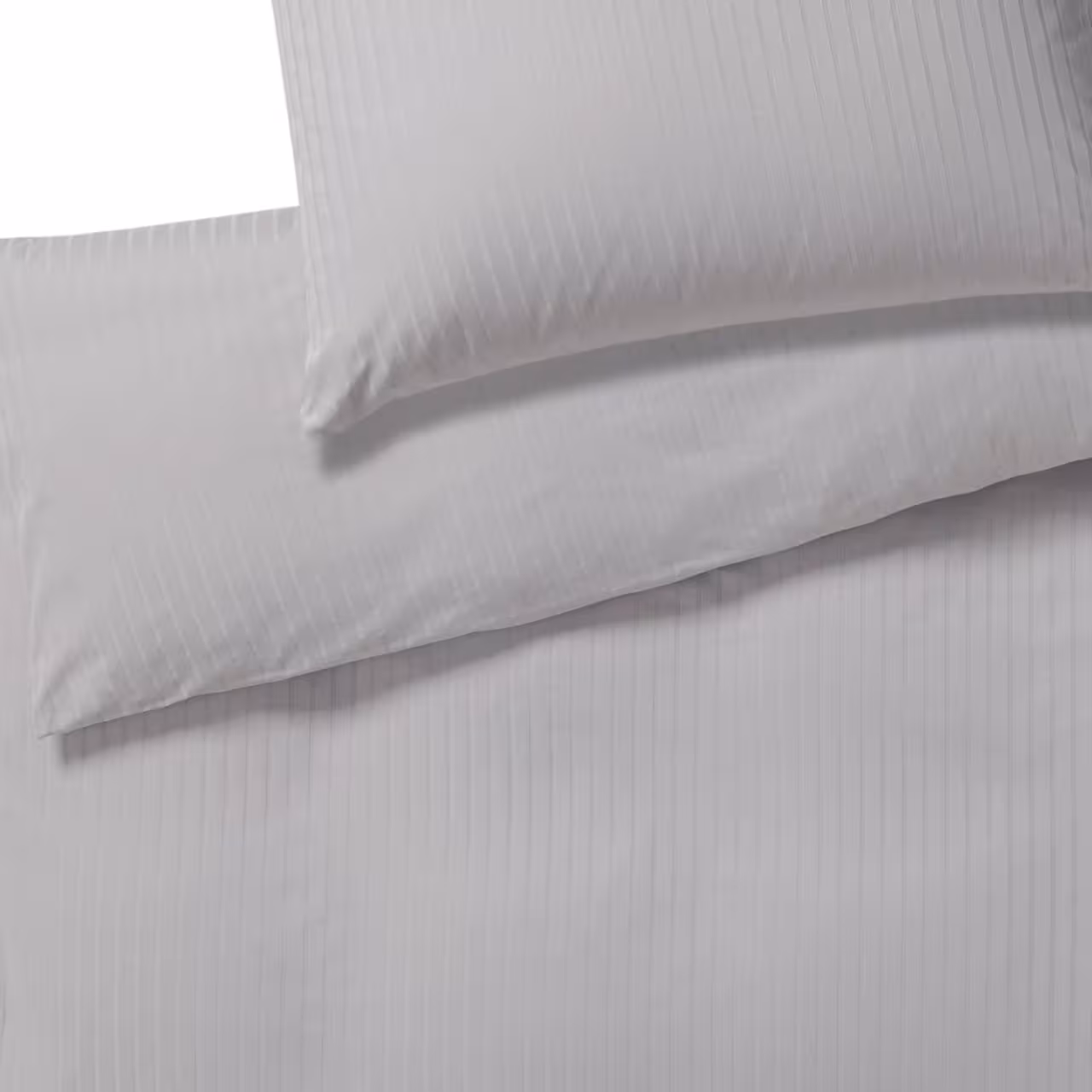 Bettwäsche Garnitur Solid Jersey greige mit Streifen Detail