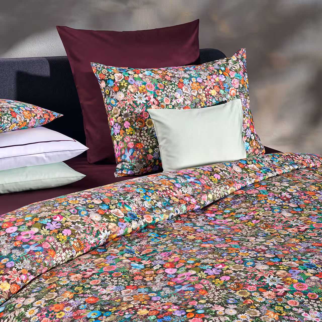 Bettwäsche, Kissenbezüge, Blumenmuster, Vielfarbig, Patchwork-Design, 