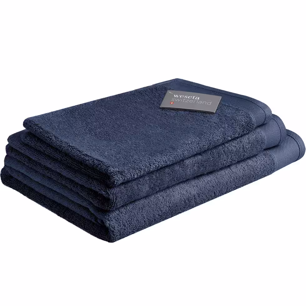 Frottierserie Douceur navy gestalept 