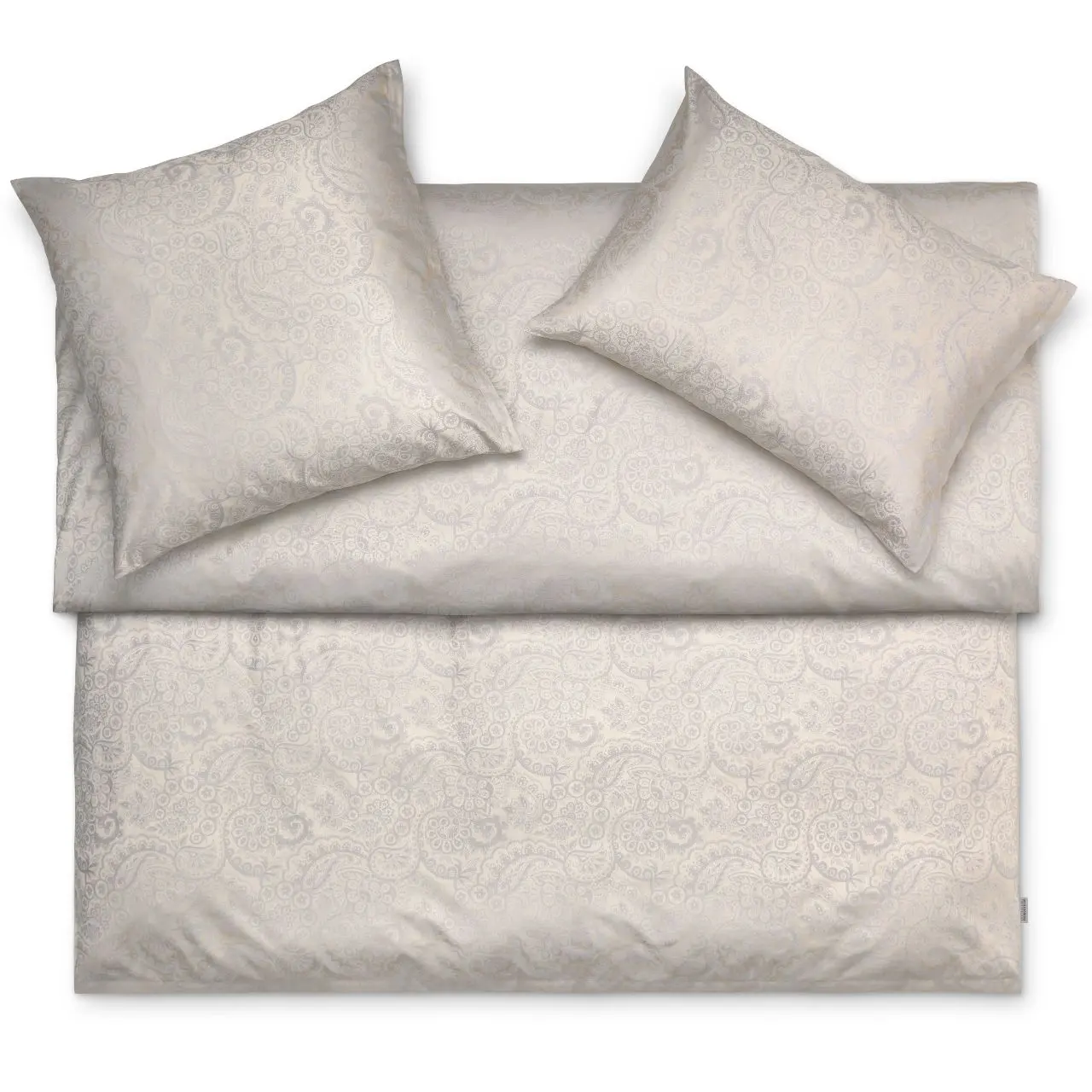 Bettwäsche Garnitur Thalis beige mit Paisley-Muster Draufsicht