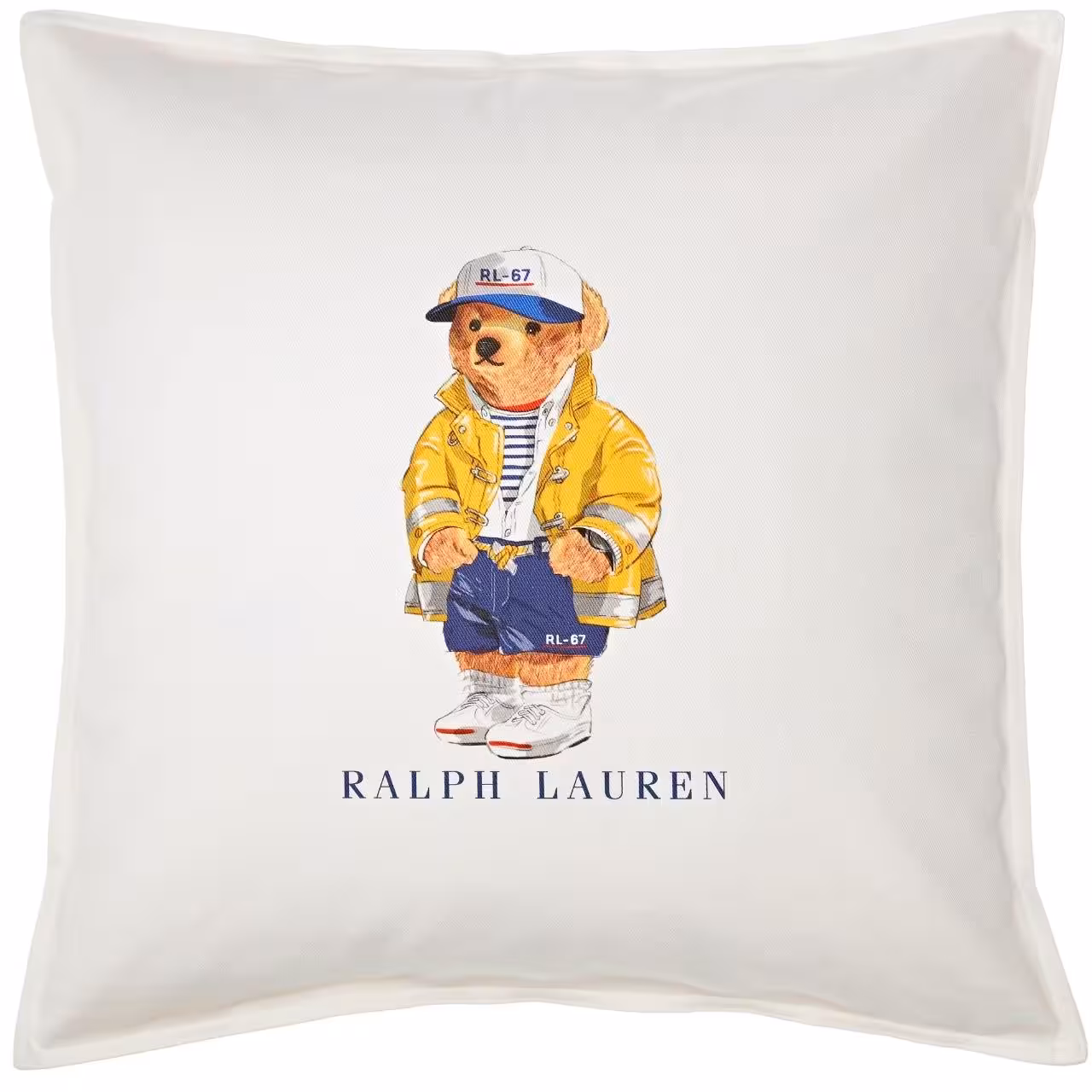 Dekokissen RL 67 Bear quadratisch beige mit Bärenmotiv Vorderseite