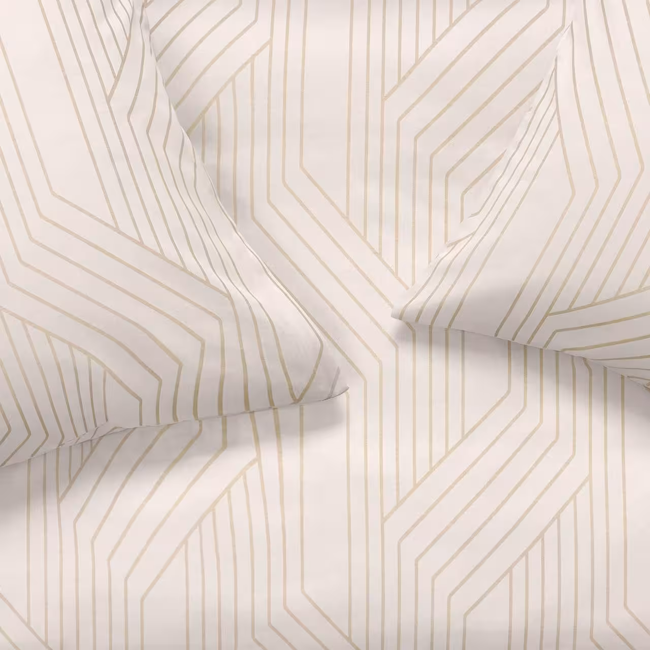 Bettwäsche, Kissenbezug, geométrisches Muster, beige, Baumwolle, 