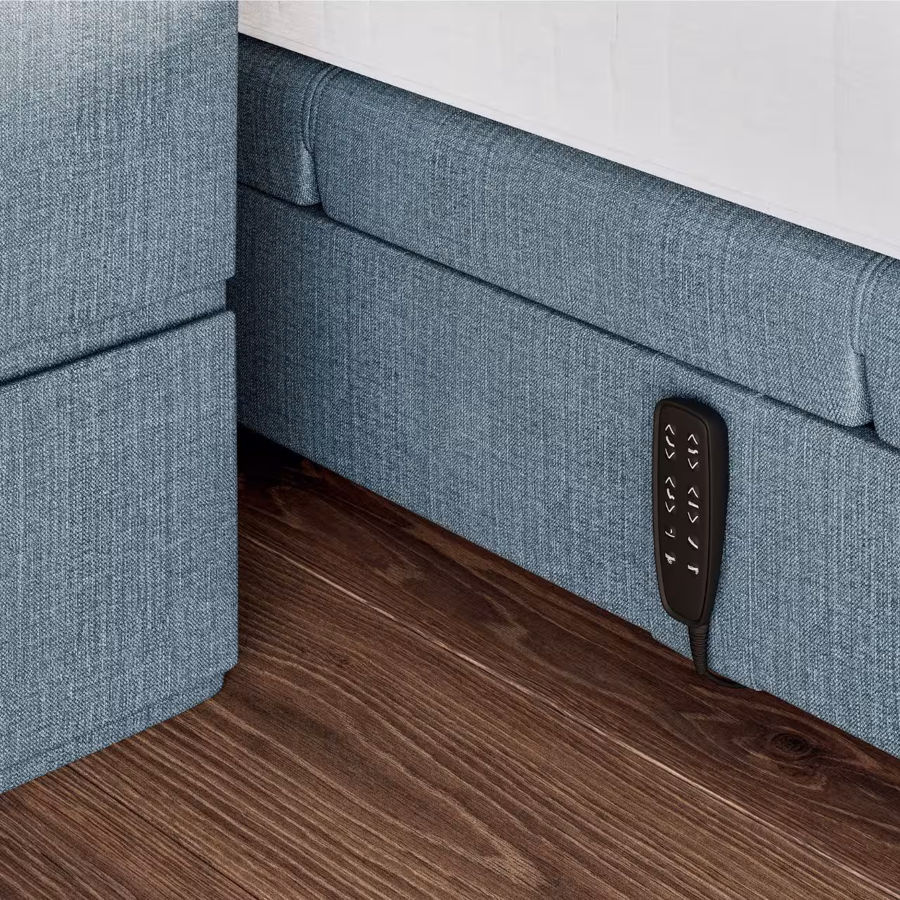 Polsterbett EOS Relax hellblau Detail Fernbedie