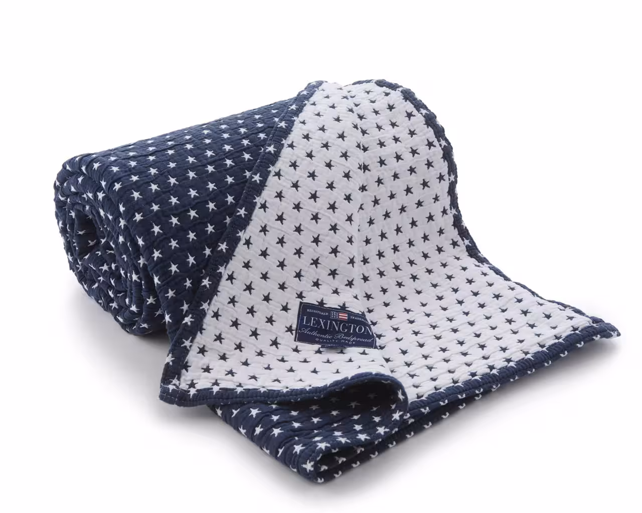 Bettueberwurf Lexington Icon Star blau weiss