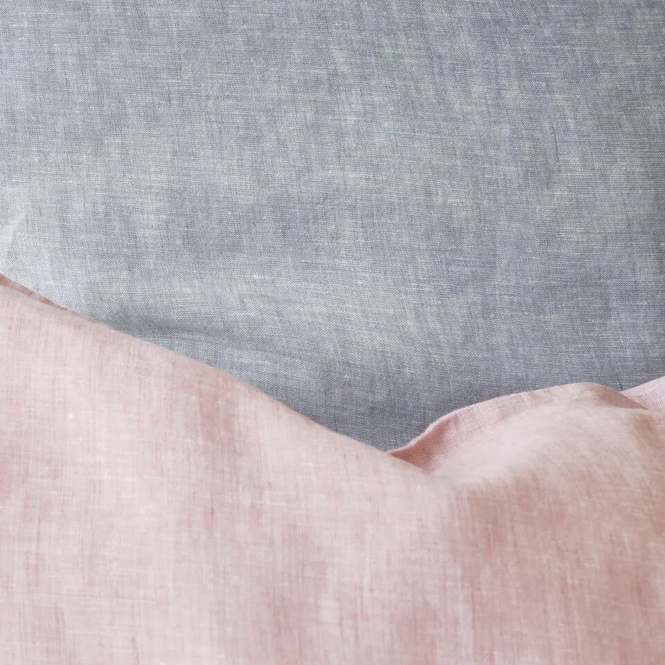 Bettwäschegarnitur Levin grau rosa Detail