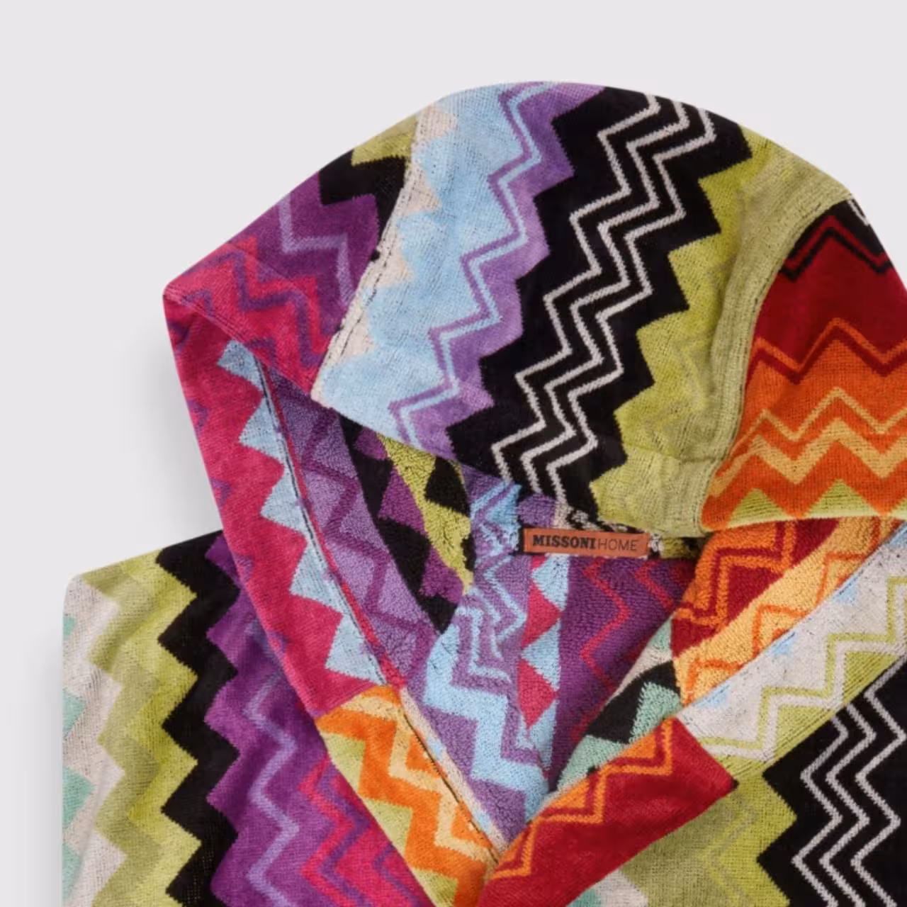 Bademantel, Handtuch, Zickzack, Multicolor, Patchwork, 